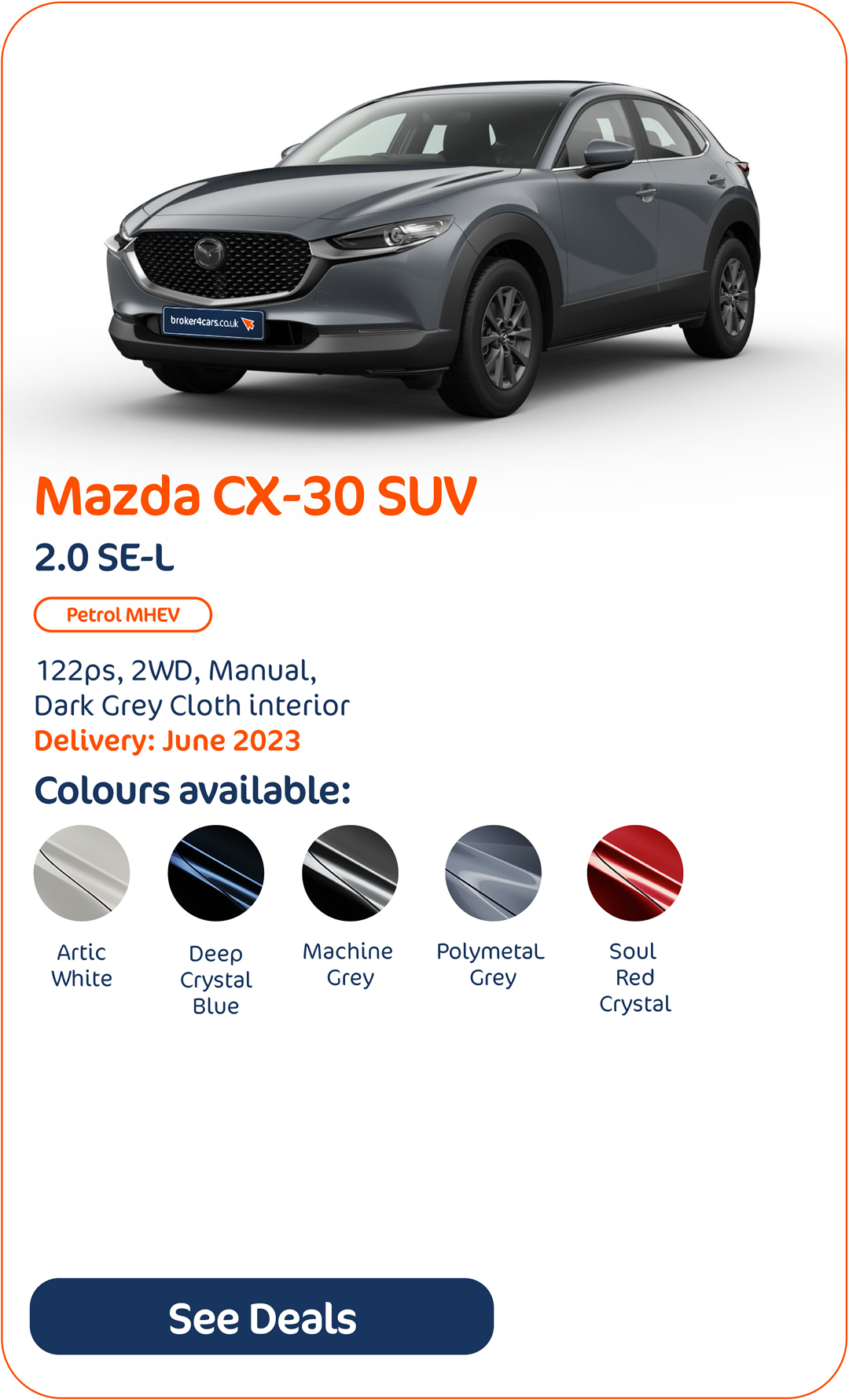 Mazda CX-30 SUV 2.0 SE-L - Click to Enquire